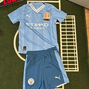 Manchester City Haaland jersey and short set